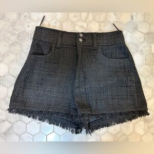 NWT Zara Black High Waist Tweed Shorts XS
